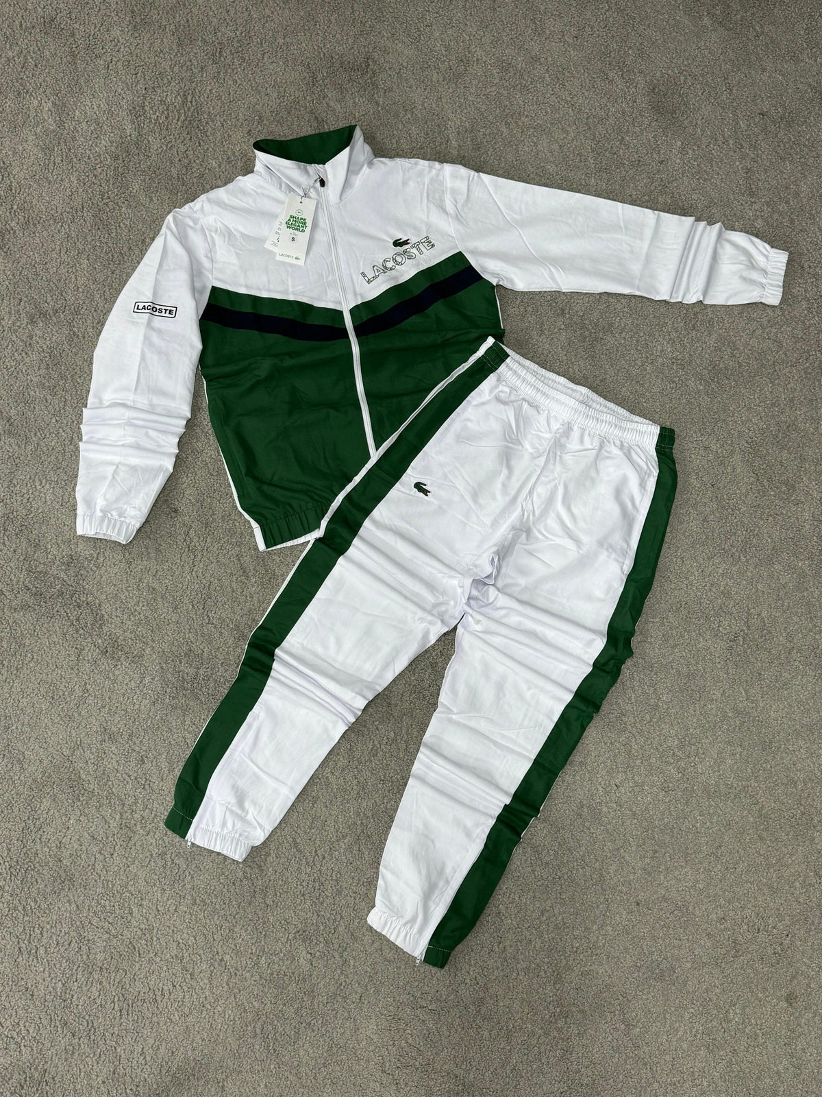 Chandal LACOSTE verde-blanco